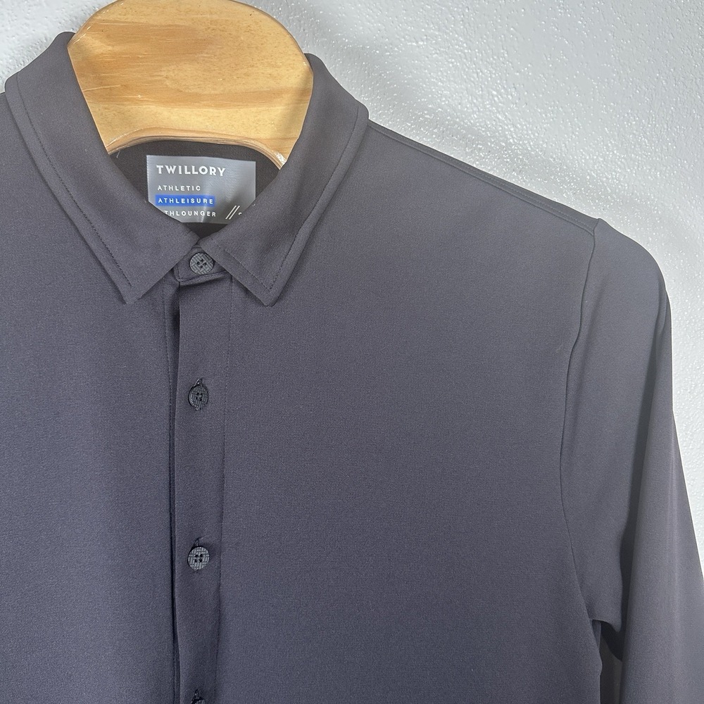Twillory Athletic Button Up Shirt Mens 2XL Black‎ Stretch Performance Athleisure